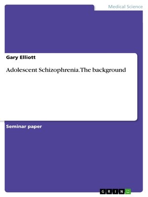 cover image of Adolescent Schizophrenia.  the background